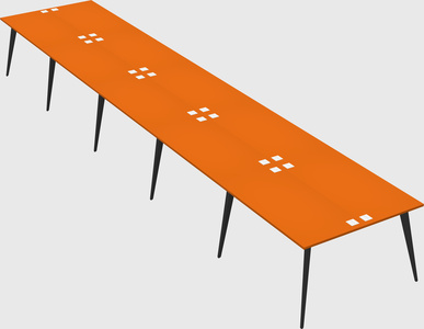 Shared rectangular office desk system