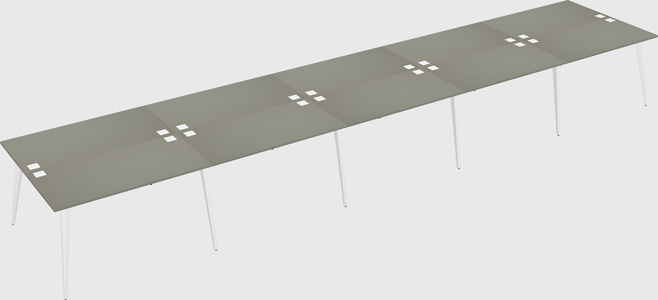 Shared rectangular office desk system