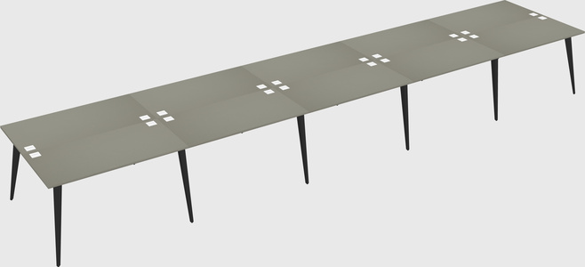 Shared rectangular office desk system
