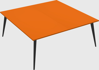 Shared rectangular office desk system