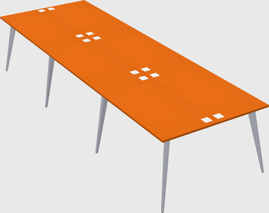Shared rectangular office desk system