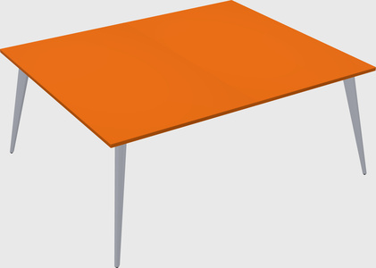 Shared rectangular office desk system