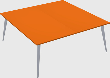 Shared rectangular office desk system