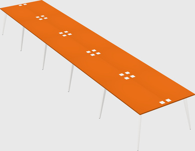 Shared rectangular office desk system