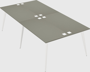 Shared rectangular office desk system
