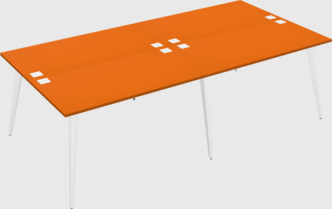 Shared rectangular office desk system