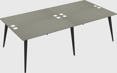 Shared rectangular office desk system