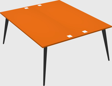 Shared rectangular office desk system