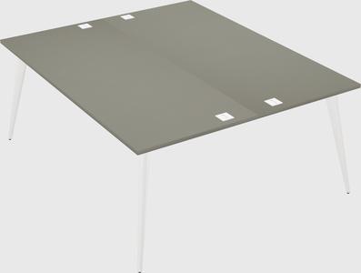 Shared rectangular office desk system