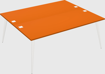 Shared rectangular office desk system