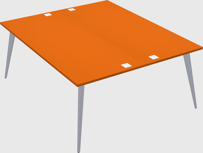 Shared rectangular office desk system