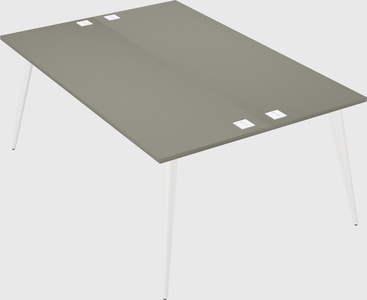 Shared rectangular office desk system