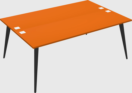 Shared rectangular office desk system