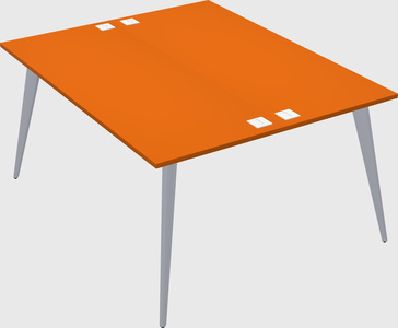 Shared rectangular office desk system