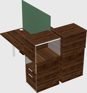 Shared electric desk + cabinet