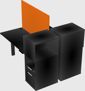 Shared electric desk + cabinet