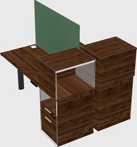 Shared electric desk + cabinet