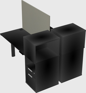 Shared electric desk + cabinet