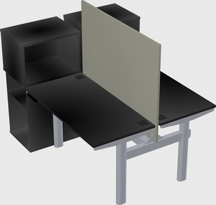Shared electric desk + cabinet