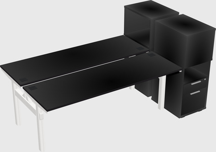 Shared electric desk + cabinet