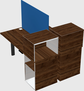 Shared electric desk + cabinet