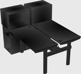 Shared electric desk + cabinet