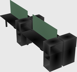Shared electric desk + cabinet