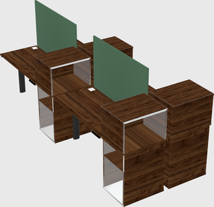 Shared electric desk + cabinet