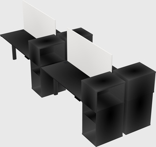 Shared electric desk + cabinet