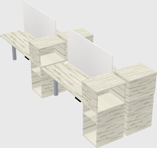 Shared electric desk + cabinet