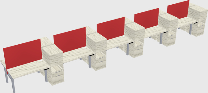 Shared electric desk + cabinet