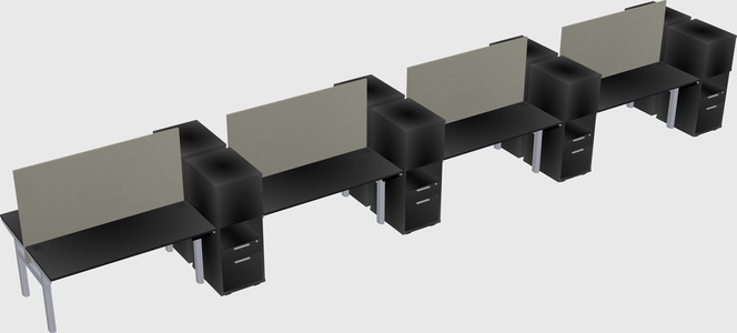 Shared electric desk + cabinet