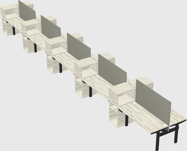 Shared electric desk + cabinet