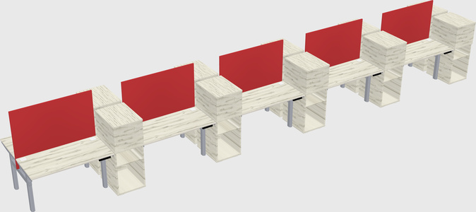 Shared electric desk + cabinet