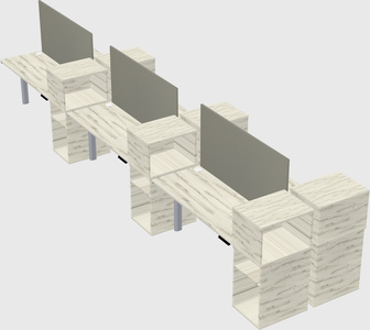 Shared electric desk + cabinet