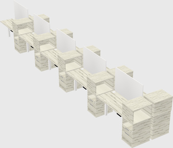 Shared electric desk + cabinet