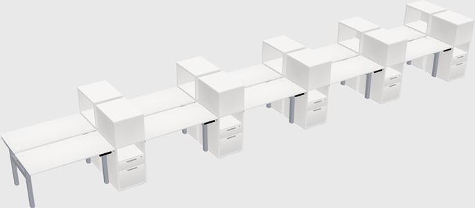 Shared electric desk + cabinet