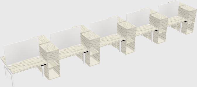 Shared electric desk + cabinet