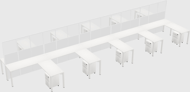 Shared l-shape cubicle