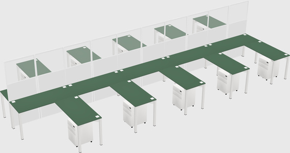 Shared l-shape cubicle