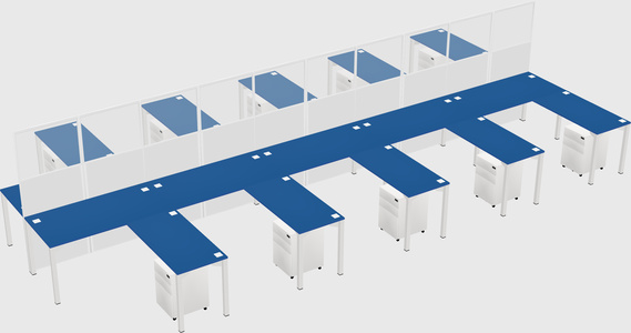 Shared l-shape cubicle