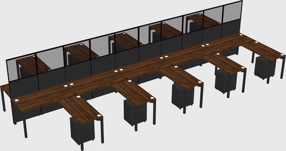 Shared l-shape cubicle