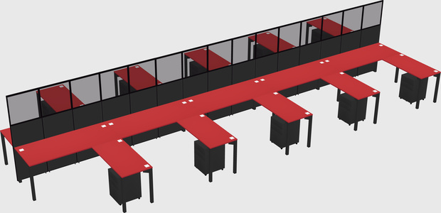 Shared l-shape cubicle