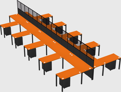 Shared l-shape cubicle