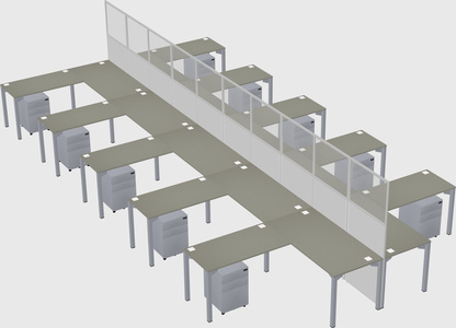 Shared l-shape cubicle