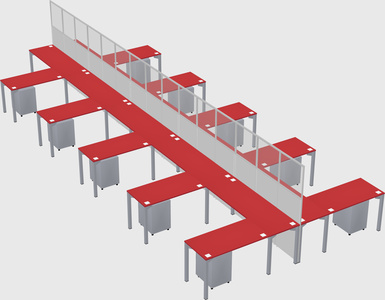 Shared l-shape cubicle