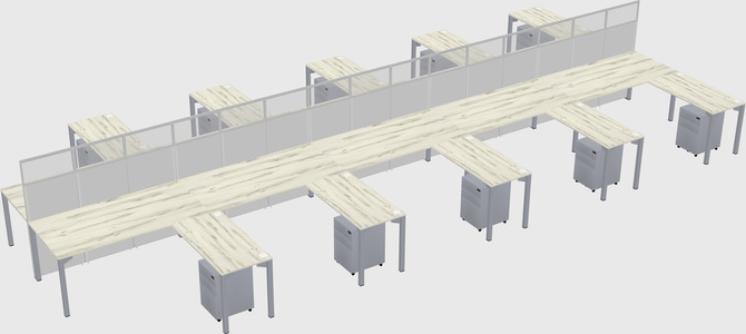 Shared l-shape cubicle