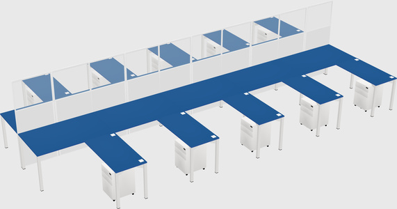 Shared l-shape cubicle