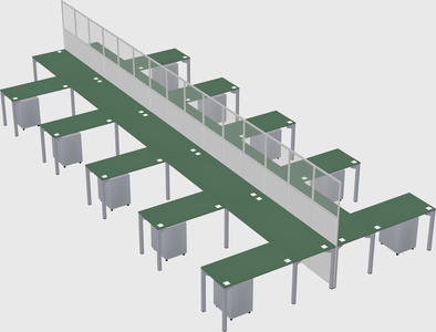 Shared l-shape cubicle