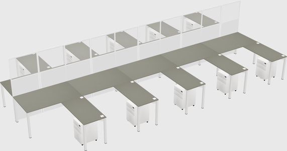 Shared l-shape cubicle